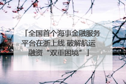 全国首个海事金融服务平台在浙上线 破解航运融资“双重困境”