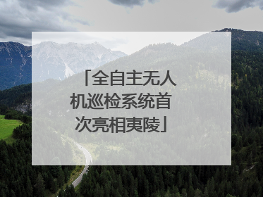 全自主无人机巡检系统首次亮相夷陵