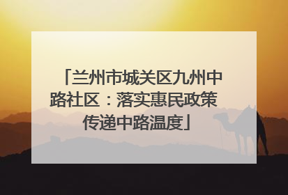 兰州市城关区九州中路社区：落实惠民政策 传递中路温度