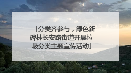 分类齐参与，绿色新碑林长安路街道开展垃圾分类主题宣传活动