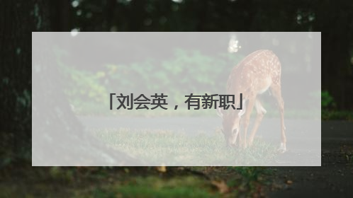 刘会英，有新职