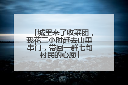 城里来了收菜团，我花三小时赶去山里串门，带回一群七旬村民的心愿