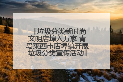 垃圾分类新时尚 文明店埠入万家 青岛莱西市店埠镇开展垃圾分类宣传活动