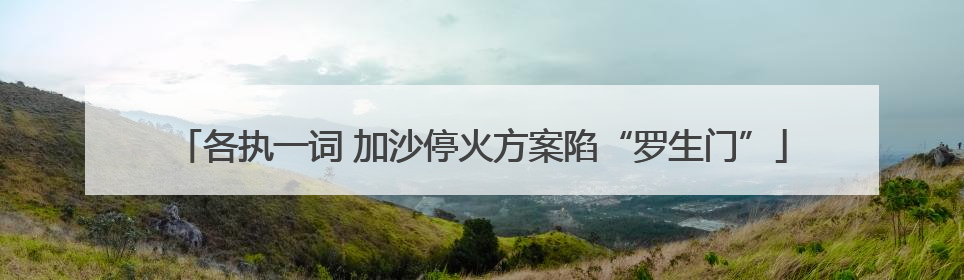 各执一词 加沙停火方案陷“罗生门”