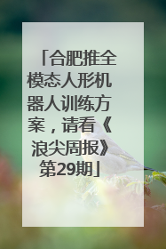 合肥推全模态人形机器人训练方案，请看《浪尖周报》第29期
