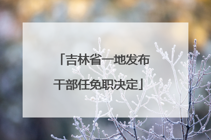 吉林省一地发布干部任免职决定