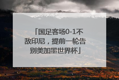 国足客场0-1不敌印尼，提前一轮告别美加墨世界杯