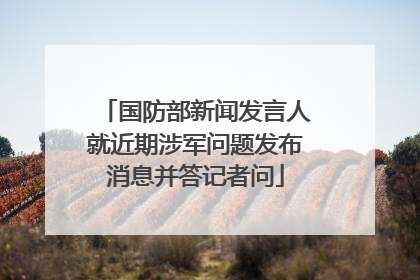 国防部新闻发言人就近期涉军问题发布消息并答记者问
