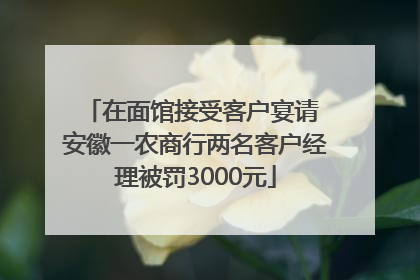 在面馆接受客户宴请 安徽一农商行两名客户经理被罚3000元