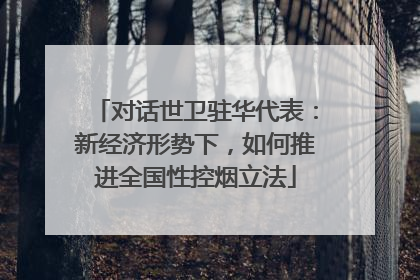 对话世卫驻华代表：新经济形势下，如何推进全国性控烟立法