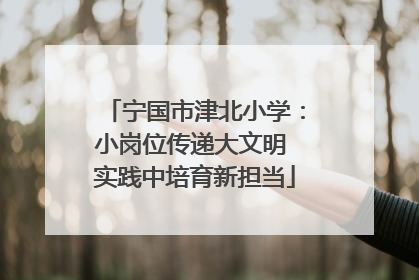 宁国市津北小学：小岗位传递大文明 实践中培育新担当