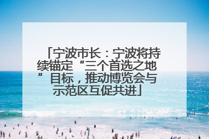宁波市长：宁波将持续锚定“三个首选之地”目标，推动博览会与示范区互促共进
