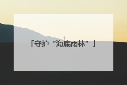 守护“海底雨林”