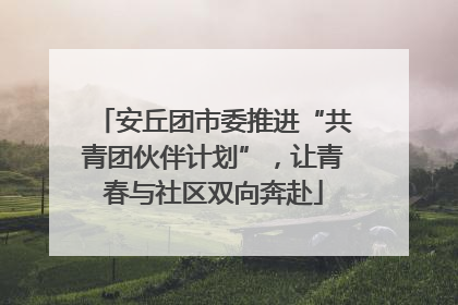 安丘团市委推进“共青团伙伴计划”，让青春与社区双向奔赴