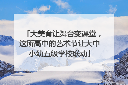 大美育让舞台变课堂，这所高中的艺术节让大中小幼五级学校联动