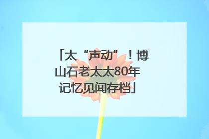 太“声动”！博山石老太太80年记忆见闻存档