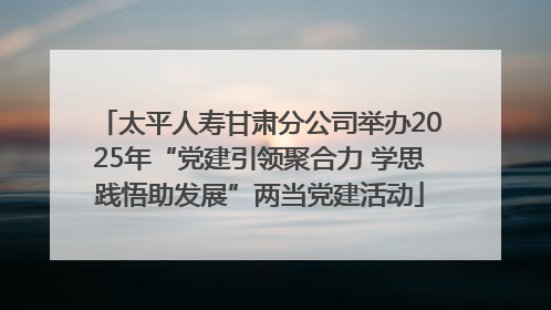 太平人寿甘肃分公司举办2025年“党建引领聚合力 学思践悟助发展”两当党建活动