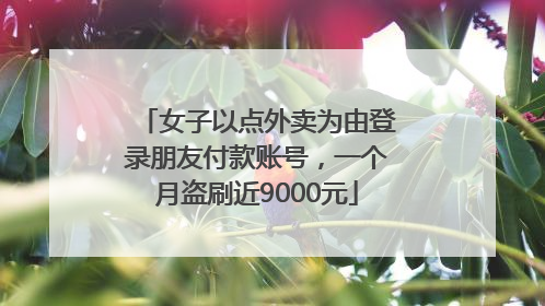 女子以点外卖为由登录朋友付款账号，一个月盗刷近9000元