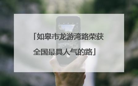 如皋市龙游湾路荣获全国最具人气的路