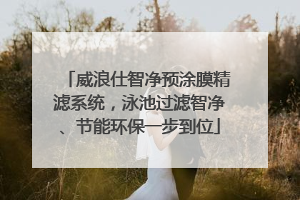 威浪仕智净预涂膜精滤系统，泳池过滤智净、节能环保一步到位
