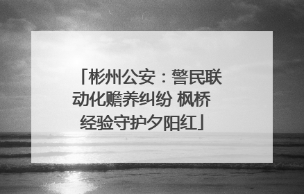 彬州公安：警民联动化赡养纠纷 枫桥经验守护夕阳红