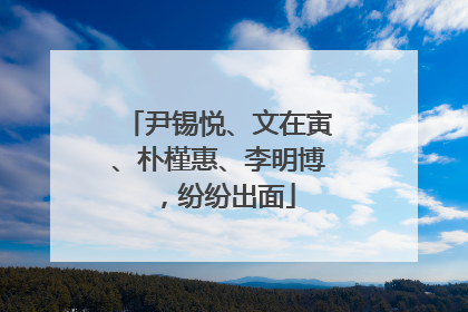 尹锡悦、文在寅、朴槿惠、李明博，纷纷出面