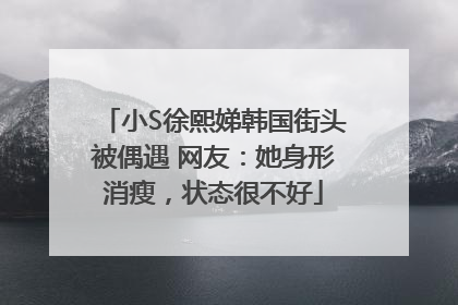 小S徐熙娣韩国街头被偶遇 网友：她身形消瘦，状态很不好