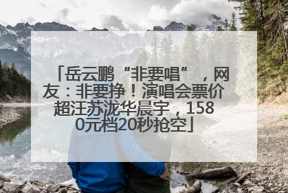 岳云鹏“非要唱”，网友：非要挣！演唱会票价超汪苏泷华晨宇，1580元档20秒抢空