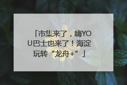 市集来了，嗨YOU巴士也来了！海淀玩转“龙舟+”
