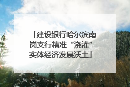 建设银行哈尔滨南岗支行精准“浇灌”实体经济发展沃土