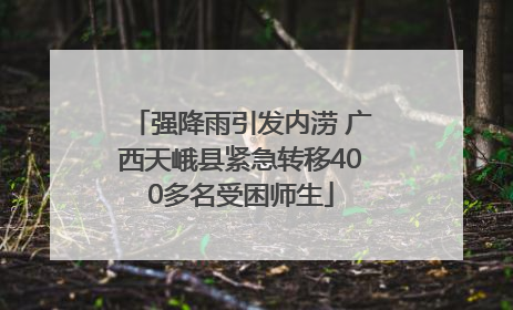 强降雨引发内涝 广西天峨县紧急转移400多名受困师生