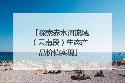 探索赤水河流域（云南段）生态产品价值实现