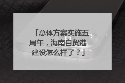 总体方案实施五周年，海南自贸港建设怎么样了？