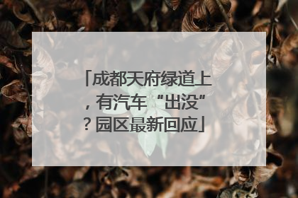 成都天府绿道上,有汽车“出没”?园区最新回应