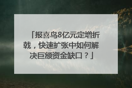 报喜鸟8亿元定增折戟，快速扩张中如何解决巨额资金缺口？