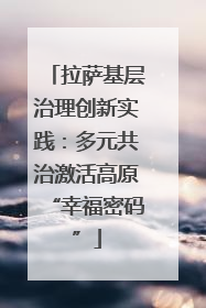 拉萨基层治理创新实践：多元共治激活高原“幸福密码”