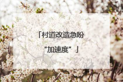 村道改造急盼“加速度”