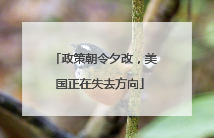 政策朝令夕改，美国正在失去方向