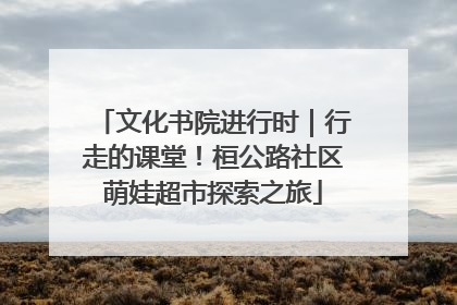 文化书院进行时｜行走的课堂！桓公路社区萌娃超市探索之旅