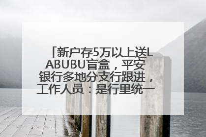 新户存5万以上送LABUBU盲盒，平安银行多地分支行跟进，工作人员：是行里统一的，进货渠道不清楚