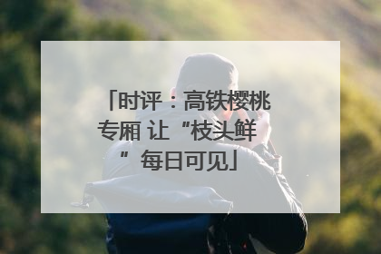 时评：高铁樱桃专厢 让“枝头鲜”每日可见