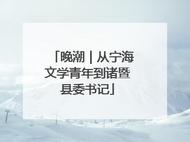 晚潮｜从宁海文学青年到诸暨县委书记