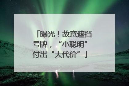曝光！故意遮挡号牌，“小聪明”付出“大代价”