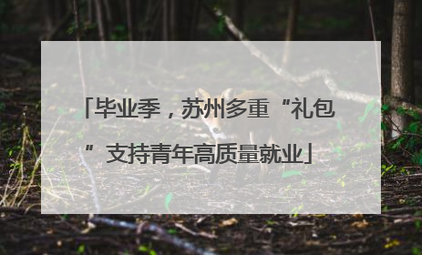 毕业季，苏州多重“礼包”支持青年高质量就业