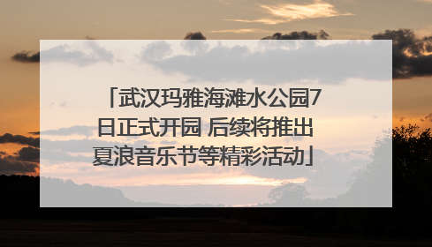 武汉玛雅海滩水公园7日正式开园 后续将推出夏浪音乐节等精彩活动
