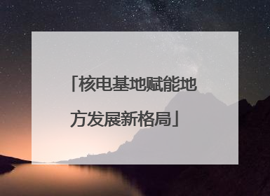核电基地赋能地方发展新格局