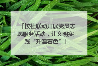 校社联动开展党员志愿服务活动，让文明实践“升温着色”