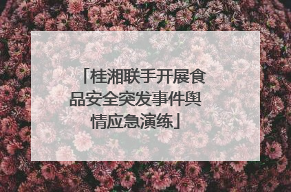 桂湘联手开展食品安全突发事件舆情应急演练