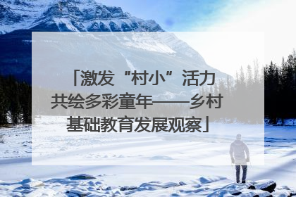 激发“村小”活力 共绘多彩童年——乡村基础教育发展观察