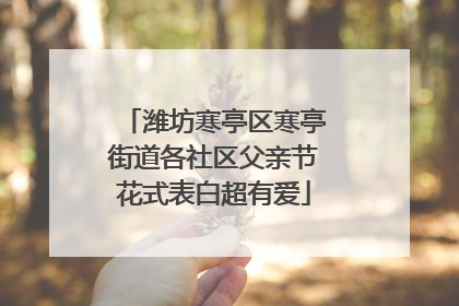 潍坊寒亭区寒亭街道各社区父亲节花式表白超有爱